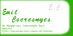emil cseresnyes business card